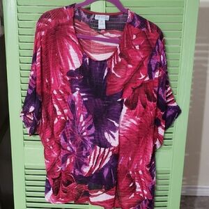 Cato Red Boxy 3/4 Sleeve Blouse